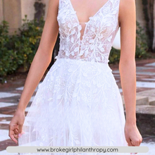 Load image into Gallery viewer, Bohemian Wedding Dress-Backless V-Neck Lace Wedding Dress | Wedding Dresses
