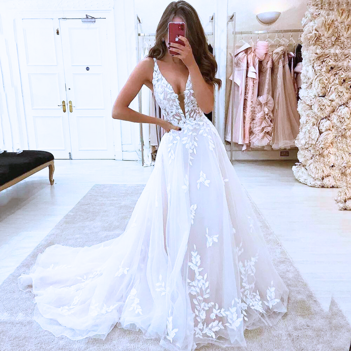 Bohemian Wedding Dress-Lace A Line Beach Wedding Dress | Wedding Dresses