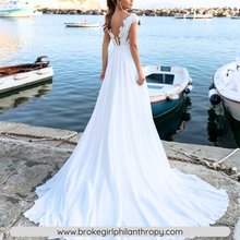 Load image into Gallery viewer, Beach Wedding Dress-Bohemian Lace Chiffon Wedding Gown | Wedding Dresses

