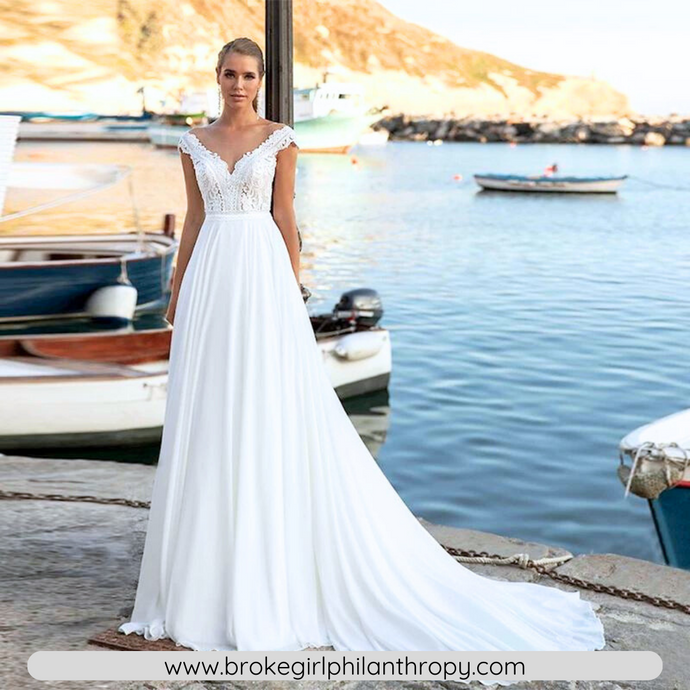 Beach Wedding Dress-Bohemian Lace Chiffon Wedding Gown | Wedding Dresses