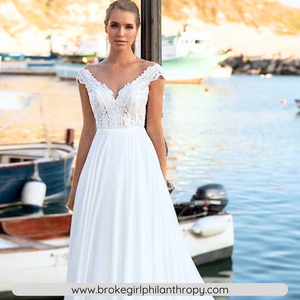 Beach Wedding Dress-Bohemian Lace Chiffon Wedding Gown | Wedding Dresses