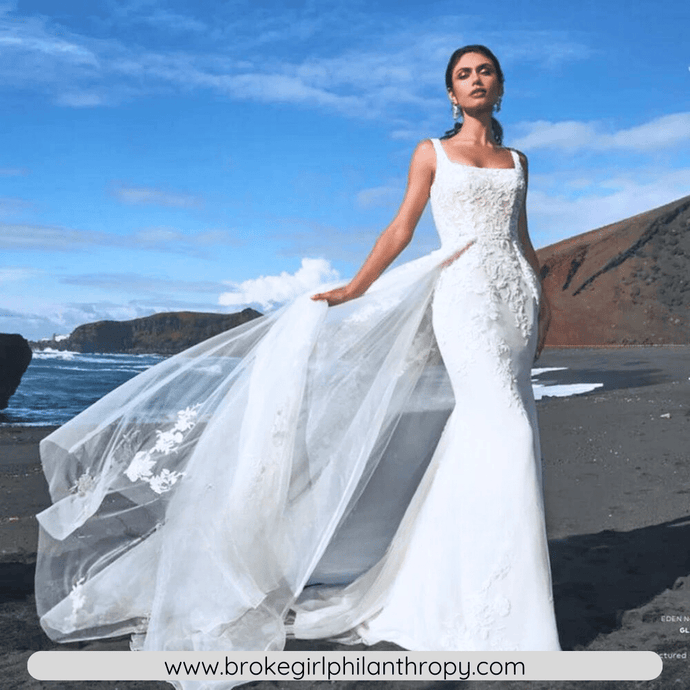 Bohemian Lace Mermaid Wedding Dress with Detachable Train Broke Girl Philanthropy