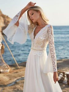 Bohemian Wedding Dress- Lace Backless Wedding Dress | Wedding Dresses