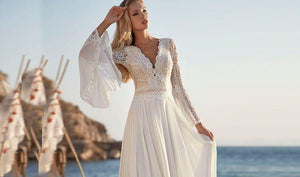 Bohemian Wedding Dress- Lace Backless Wedding Dress | Wedding Dresses