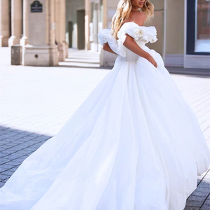 Off the Shoulder Wedding Dress-Bohemian Backless Beach Wedding Dress | Wedding Dresses