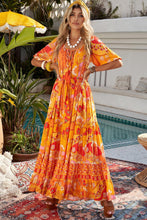 Load image into Gallery viewer, Womens Maxi Dress-Bohemian Tie-Waist Tiered Maxi Dress | Dress
