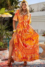 Load image into Gallery viewer, Womens Maxi Dress-Bohemian Tie-Waist Tiered Maxi Dress | Dress
