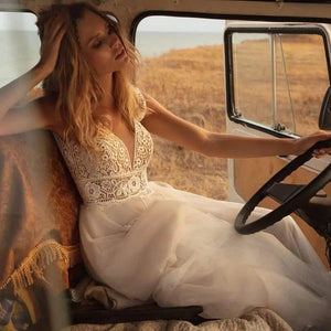 Bohemian Beach Wedding Dress- Vintage Lace Bridal Gown | Wedding Dresses