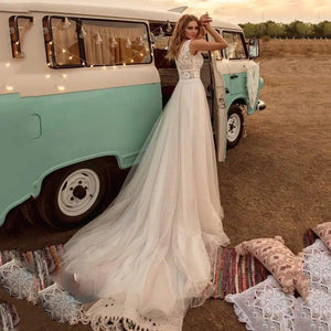 Bohemian Beach Wedding Dress- Vintage Lace Bridal Gown | Wedding Dresses