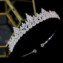 Load image into Gallery viewer, Bohemian Wedding Cubic Zirconia Bridal Tiara-Headpiece, Crystal Tiara, Crystal Wedding Accessories Broke Girl Philanthropy
