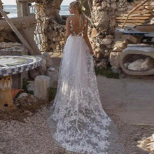 Load image into Gallery viewer, Bohemian Wedding Dress-V Neck Lace Princess Bridal Gown | Wedding Dresses
