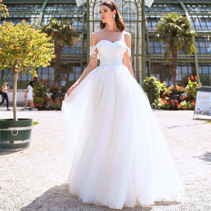 Off the Shoulder Wedding Dress-A Line Sweetheart Bridal Gown | Wedding Dresses