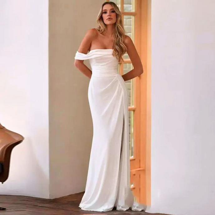 Mermaid Wedding Dress-Off The Shoulder Bohemian Wedding Gown 