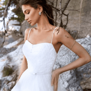 Backless Wedding Dress-Princess Tulle Beach Bridal Gown | Wedding Dresses