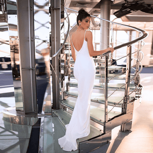 Simple Wedding Dress-Backless Mermaid Bridal Gown
