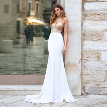 Load image into Gallery viewer, Simple Wedding Dress-Satin Mermaid Bridal Gown
