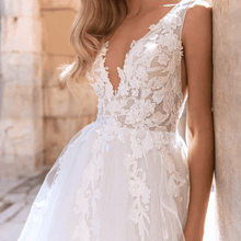 Load image into Gallery viewer, Bohemian Wedding Dress-Lace A Line Bridal Gown
