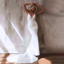 Load image into Gallery viewer, Mermaid Wedding Dress | Sexy V Neck Sequined Bridal Gown
