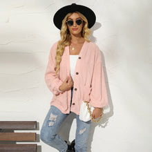 Load image into Gallery viewer, Womens Jacket-Button Down Dropped Shoulder Jacket with Pockets
