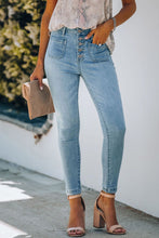 Load image into Gallery viewer, Skinny Blue Jeans-Button Fly Skinny Jeans with Pockets | Blue Jeans
