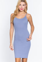 Load image into Gallery viewer, Round Neck Cami Rib Sweater Dress
