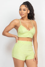 Load image into Gallery viewer, Terry Towel Bralette Top &amp; Mini Shorts Set
