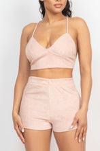 Load image into Gallery viewer, Terry Towel Bralette Top &amp; Mini Shorts Set
