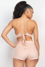 Load image into Gallery viewer, Terry Towel Bralette Top &amp; Mini Shorts Set
