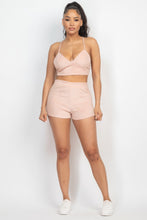 Load image into Gallery viewer, Terry Towel Bralette Top &amp; Mini Shorts Set
