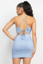 Load image into Gallery viewer, Halter Neck Ribbed Seamless Cut-out Dress
