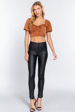 Load image into Gallery viewer, Satin Crop Top | Short Shirring Satin Crop Top
