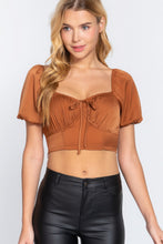 Load image into Gallery viewer, Satin Crop Top | Short Shirring Satin Crop Top
