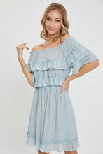 Load image into Gallery viewer, Off Shoulder Ruffle Dress
