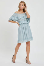 Load image into Gallery viewer, Off Shoulder Ruffle Dress
