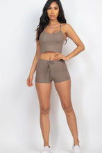 Load image into Gallery viewer, Ribbed Crop Cami Top &amp; Shorts Set
