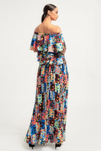 Load image into Gallery viewer, Printed Ruffle Top And Pleated Skirt Set
