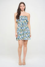 Load image into Gallery viewer, Berry Flower Ruffle Tube Top Mini Dress
