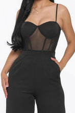 Load image into Gallery viewer, Mesh Insert Cup Wide Leg Jumpsuit
