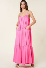 Load image into Gallery viewer, Pink Maxi Sun Dress With Pockets
