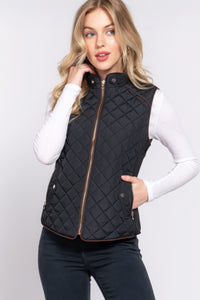 Suede Quilted Padding Vest