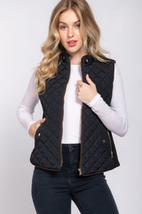 Suede Quilted Padding Vest