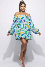 Load image into Gallery viewer, Off Shoulder Colorful Bubble Dress
