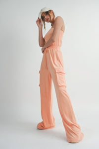 Tube Top Jumpsuit Romper-Peach