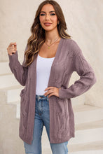 Load image into Gallery viewer, Womens Sweater-Cable-Knit Dropped Shoulder Cardigan | sweater
