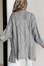 Load image into Gallery viewer, Womens Sweater-Cable-Knit Dropped Shoulder Cardigan | sweater
