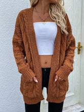 Load image into Gallery viewer, Womens Sweater-Cable-Knit Open Front Cardigan with Front Pockets | Coat &amp; Jacket &amp; Cardigan
