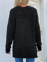 Load image into Gallery viewer, Cable-Knit Open Front Cardigan with Front Pockets Broke Girl Philanthropy
