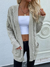 Load image into Gallery viewer, Womens Sweater-Cable-Knit Open Front Cardigan with Front Pockets | Coat &amp; Jacket &amp; Cardigan
