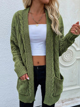 Load image into Gallery viewer, Womens Sweater-Cable-Knit Open Front Cardigan with Front Pockets | Coat &amp; Jacket &amp; Cardigan
