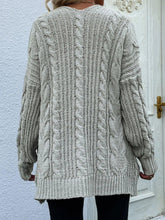 Load image into Gallery viewer, Cable-Knit Open Front Cardigan with Front Pockets Broke Girl Philanthropy
